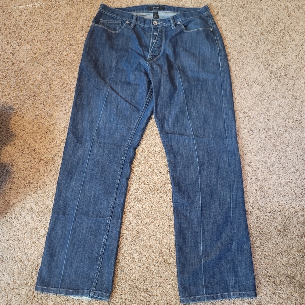 Mens Vintage Sean John Button Fly Baggy Straight Leg Denim Jeans Size 36x34